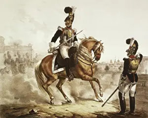 Guard Prints: Spain (19th c.). Cuirassiers of the Royal Guard