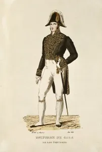 Military Dresses Prints: Spain (19th c.). Full dress of 'prceres'