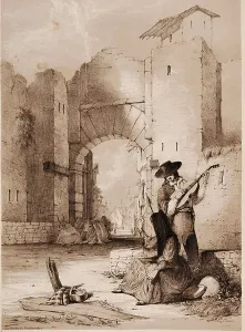 Folk Prints: Spain (19th c.). Fuenterraba. Gate in the wall