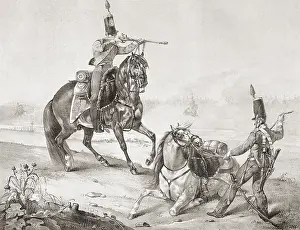 Military Dress Prints: Spain (19th c.). Light Cavalry