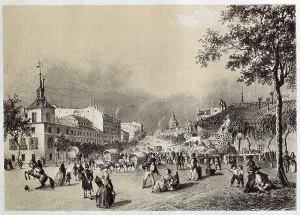 Litography Prints: Spain (19th c.). Madrid. Alcal Street
