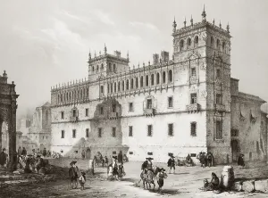 Pérez Villaamil Prints: Spain (19th c.). Salamanca. The Palace of the Count of Monterrey