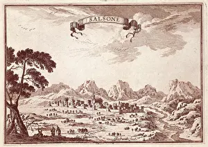 Spain (19th c.). Solsona. Engraving of the work "Plans de la Catalogne". Engraving. SPAIN. Madrid. National Library. AISA/Everett Collection**US SALES ONLY**
