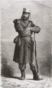 Colonies Prints: Spain (19th c.). Spanish soldier of the colonial army