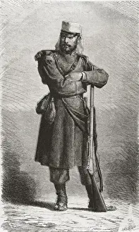 Military Dress Prints: Spain (19th c.). Spanish soldier of the colonial army