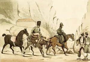 Maid Prints: Spain (19th c.). Staff officer and his servant