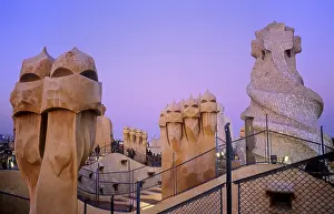 Dusk Prints: SPAIN. Barcelona. Mil House or 'The Quarry'