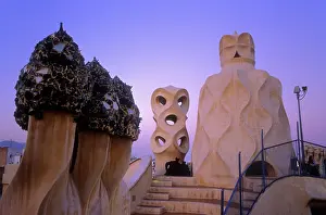 Dusk Prints: SPAIN. Barcelona. Mil House or 'The Quarry'