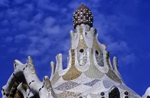 Parc Guell Prints: SPAIN. Barcelona. Park GUell. Detail of the main entrance building