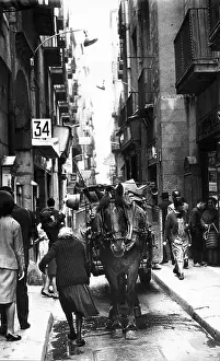 Old Women Prints: SPAIN. Barcelona. Ribera district (1960s)