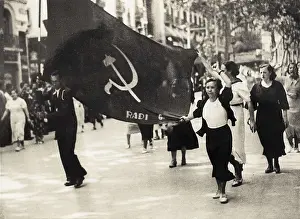 Banner Prints: SPAIN. Barcelona. Spanish Civil War (1936-1939)
