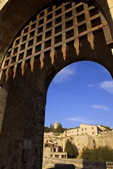 Robust Prints: SPAIN. Besalu. Romanesque bridge over the Fluvi river
