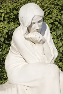 Gerona Prints: SPAIN. Cadaques. Cementery. Sculpture by Josep Llimona