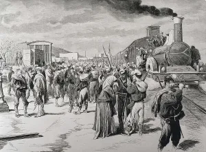 Barcelonese Prints: Spain. Third Carlist War. Departure of a free corps bataillon against the Carlists from Barcelona