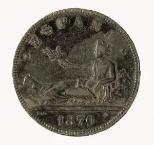 Revolutionary Sexennium Prints: Spain. Coin of the provisional government (1870)