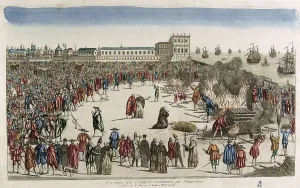 Priest Prints: Spain. Execution of the criminals by the Inquisition
