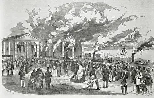 Industrial Revolution Prints: Spain (February 9th1851). Opening of a railroad from Madrid to Aranjuez