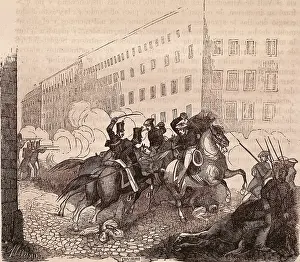 Spain. First Carlist War. Action of Cabrera in Segorbe. Engraving. SPAIN. Madrid. National Library. AISA/Everett Collection**US SALES ONLY**