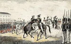 Aisagp2 Prints: Spain. First Carlist War. Embrace in Vergara (1839) between Maroto (Carlist)