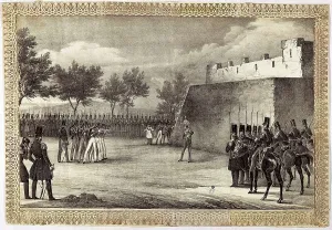 Absolutism Prints: Spain. First Carlist War. Execution by firing squad of Diego de Len
