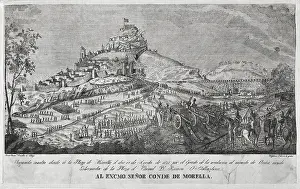 Reactionary Prints: Spain. First Carlist War. Second assault to Morella by the army of Oria