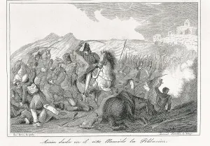 Militarism Prints: Spain. Firts Carlist War. Action in La Poblacin (1834)