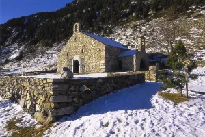 SPAIN. GERONA. Ripolls. Nuria Valley (1967m. h). Hermitage of Sant Gil (1615). General view. Architecture. AISA/Everett Collection**US SALES ONLY**