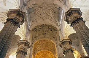 Vega De Granada Prints: SPAIN. Granada. Cathedral. View of the barrel vaut of the main nave