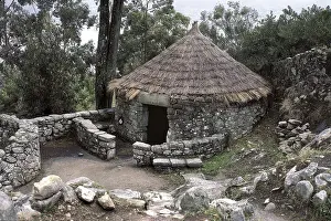 Housing Prints: SPAIN. A Guarda. Santa Tecla Mountain