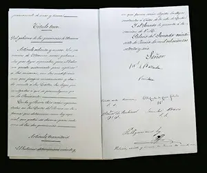 Alfonso Xii 1857 1885 Prints: Spain. Kingdom of Alfonso XII. Constitution of 1876 with king's signature