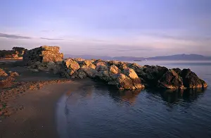 Harbors Prints: SPAIN. L'Escala. Empuries. Roses Gulf