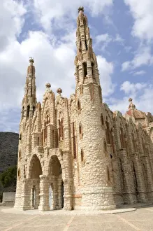 SPAIN. Novelda. Mary Magdalene's Sanctuary, designed by Jose Sala Sala. It has some features from the neogothic style and is rather like Gaudi's Sagrada Familia