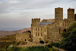 Dusk Prints: SPAIN. Port de la Selva. Monastery of Sant Pere de Rodes