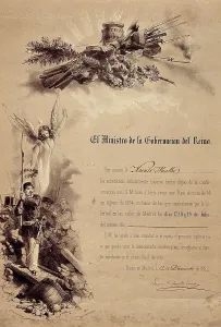 Liberal Prints: Spain. Revolution of 1854. Diploma of the Ministery of Interior in the name of H.M
