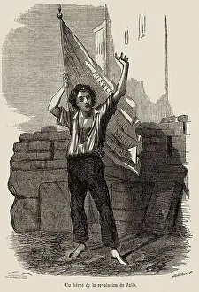 Liberal Prints: Spain. Revolution of 1854 in Madrid