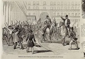 Militia Prints: Spain. Revolution of 1854 (Madrid, July)