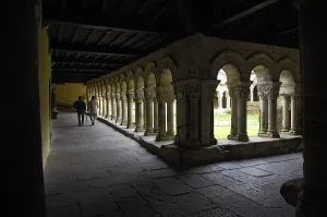 Cantabria Prints: SPAIN. Santillana de Mar. The cloister of the Collegiate church