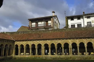 Cantabria Prints: SPAIN. Santillana de Mar. The cloister of the Collegiate church