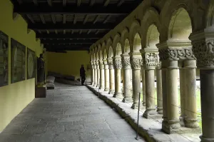 Cantabria Prints: SPAIN. Santillana de Mar. The cloister of the Collegiate church