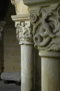 Cantabria Prints: SPAIN. Santillana de Mar. The cloister of the Collegiate church