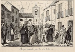 Absolutism Prints: Spain. Second Carlist War. Berga occupied by Carlist troops