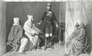 Odonnell Prints: Spain. War of Africa. Meeting between Leopoldo O'Donnell and Muley-el-Abbas (23rd February 1860)