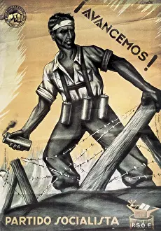 Socialism Prints: Spanish Civil War (1936-1939). 'Avancemos!' (Let's advance!)