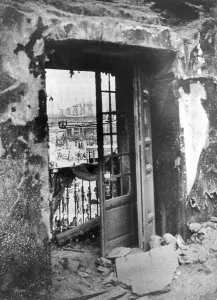 To Ruin Prints: Spanish Civil War (1936-1939). Destroyed house after a bombardment