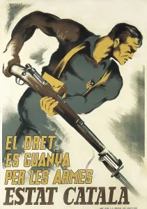 Militia Prints: Spanish Civil War (1936-1939). 'El dret es guanya per les armes' (Right Shall Be Conquered by Force)