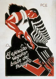 Militia Prints: Spanish Civil War (1936-1939). 'El ejrcito regularbase del triunfo' (The regular armybasis of triumph)
