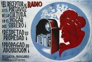 Technician Prints: Spanish Civil War (1936-1939). 'El receptor de radio' (The radio receiver)