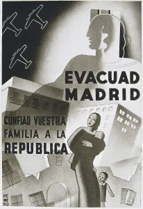 Civil Wars Prints: Spanish Civil War (1936-1939). 'Evacuad Madrid