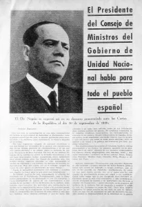 Newspapers Prints: Spanish Civil War (1936-1939). Item of news of Negrn's speech before the Republican Cortes