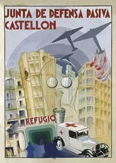 Ambulance Prints: Spanish Civil War (1936-1939). 'Junta de defensa pasiva
